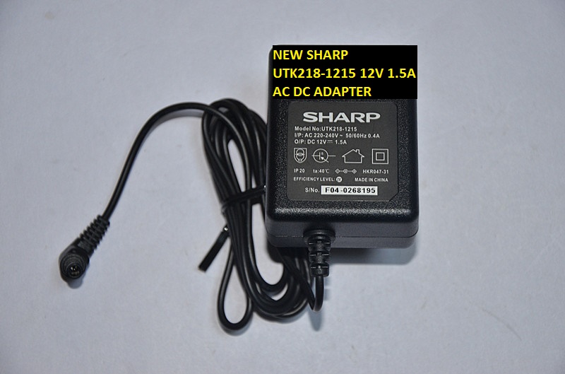 NEW UTK218-1215 SHARP 12V 1.5A AC DC ADAPTER - Click Image to Close